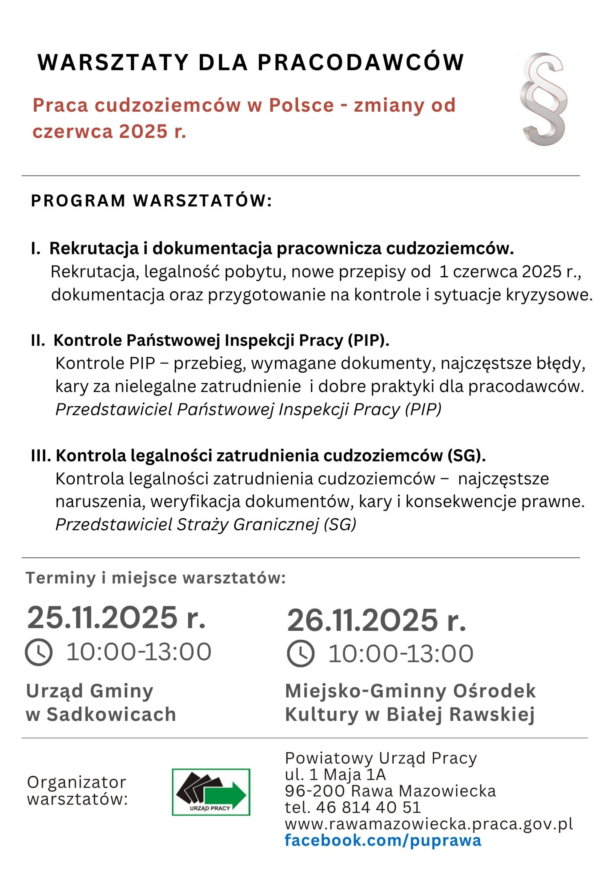 Przypominamy - Zaproszenie na warsztaty dla pracodawców