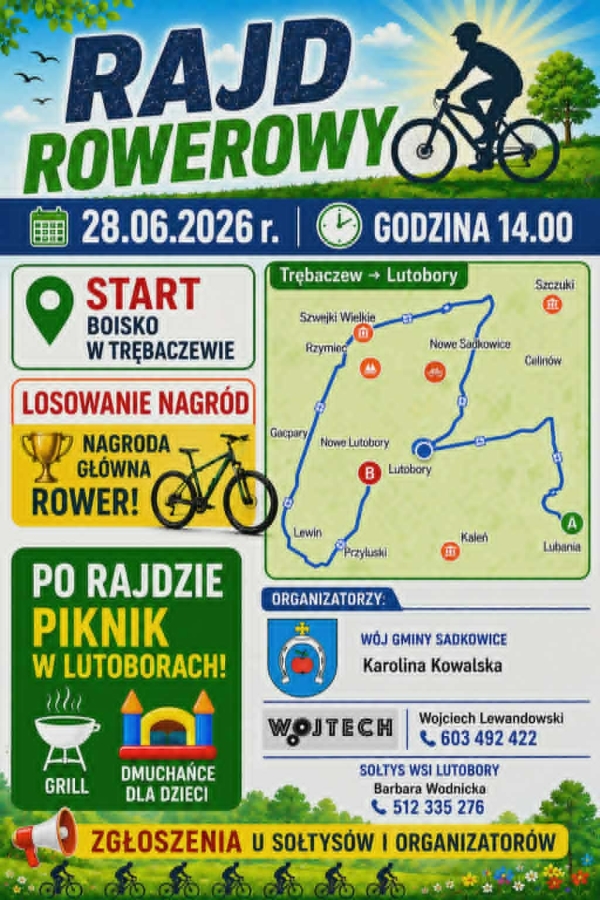 Zapraszamy na RAJD ROWEROWY